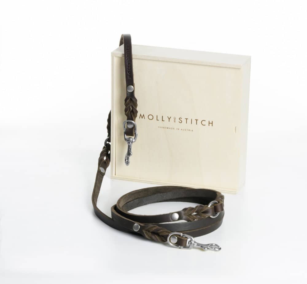 LAISSE EN CUIR DE LUXE 3 REGLAGES - BUTTER 3 LAISSE EN CUIR DE LUXE 3 REGLAGES - BUTTER 3