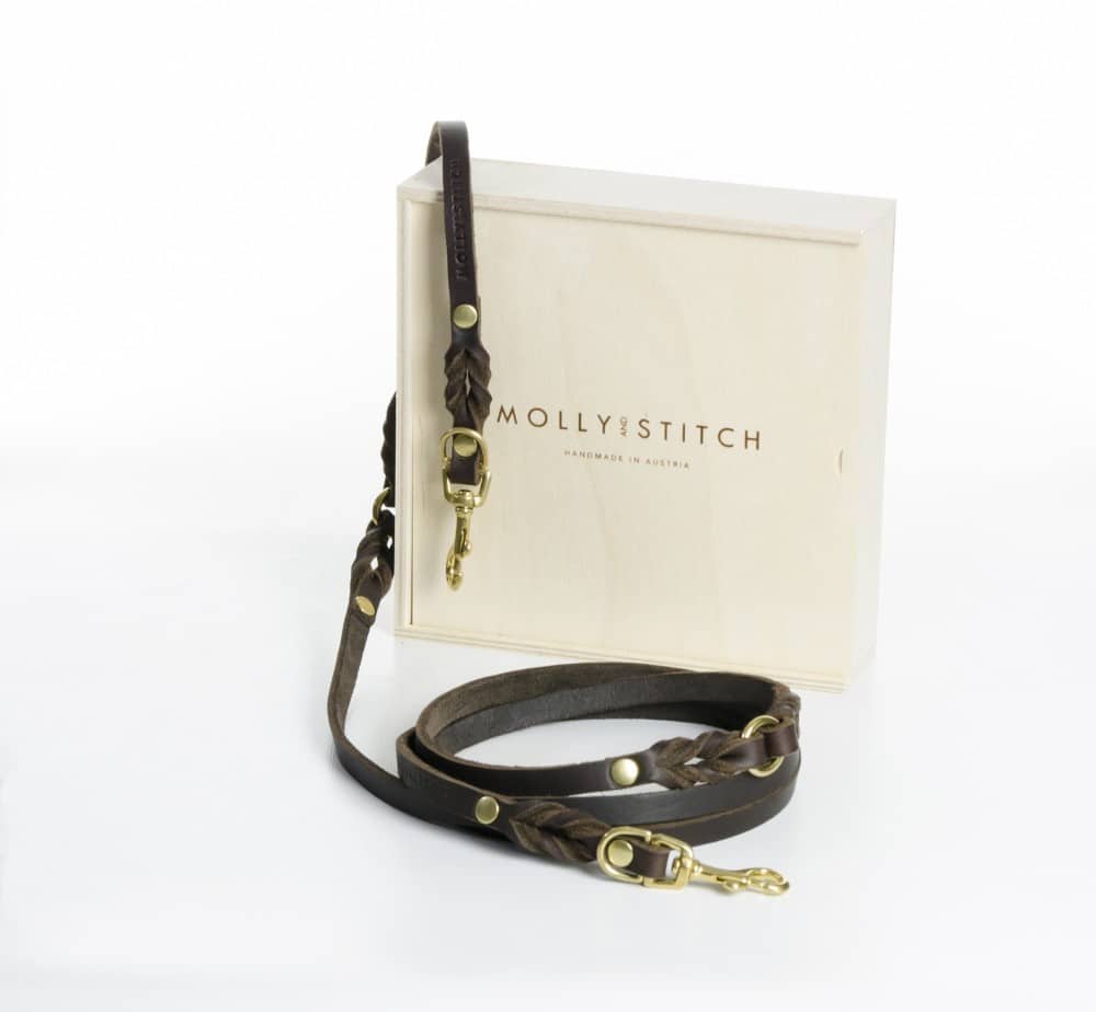 LAISSE EN CUIR DE LUXE 3 REGLAGES - BUTTER 3 LAISSE EN CUIR DE LUXE 3 REGLAGES - BUTTER 3