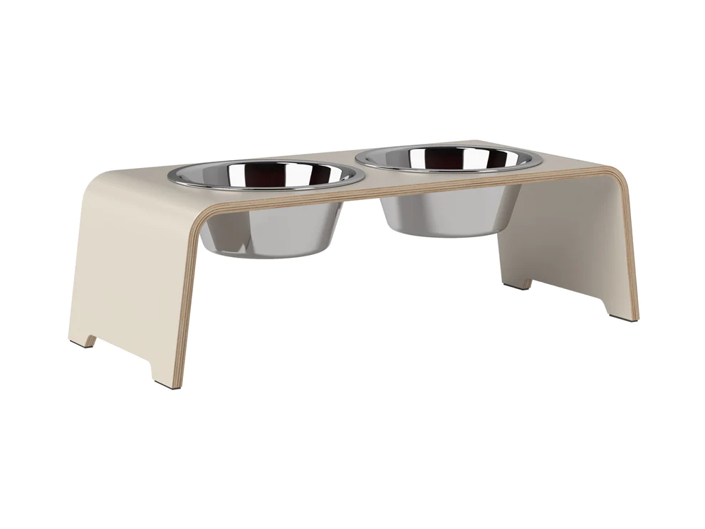 dogbar catbar gamelle double cachemire bois design