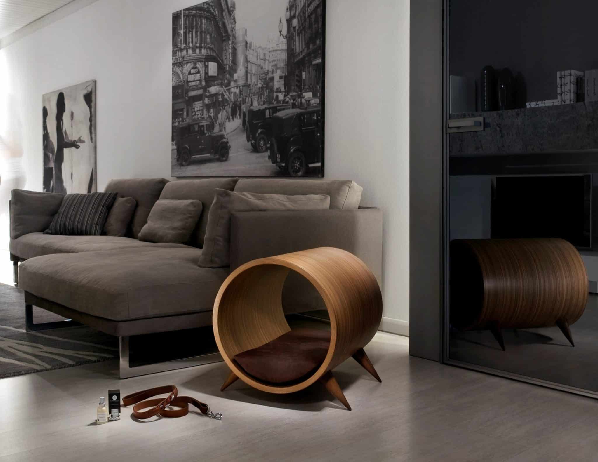 Lit design en Zebrano pour petit chien et chat - MINI GIOTTO