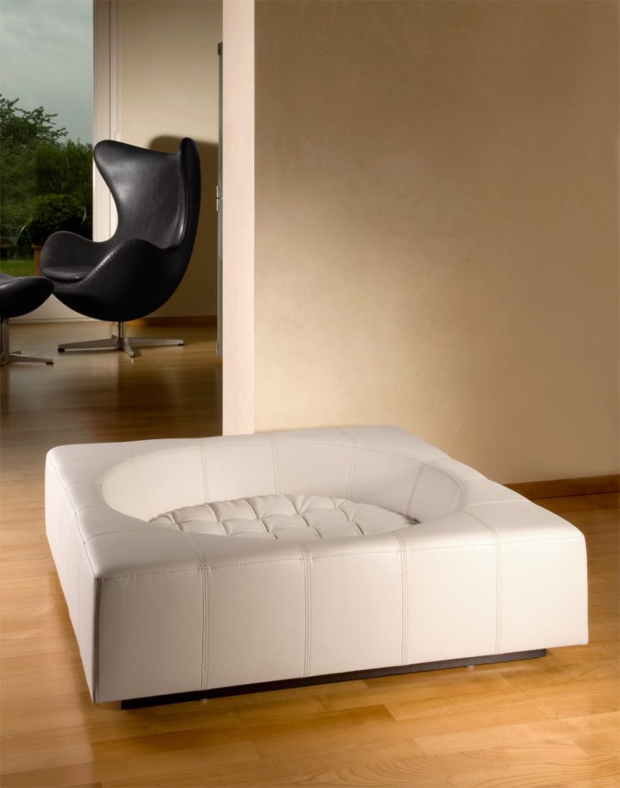 Couchage chien luxe - CUBE carré Cuir