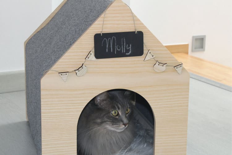 Niche design en bois pour chat - APAWTEMENT