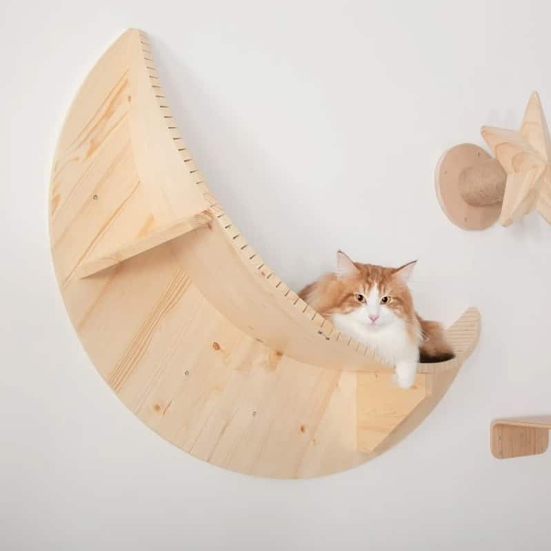etagère murale pour chat en bois