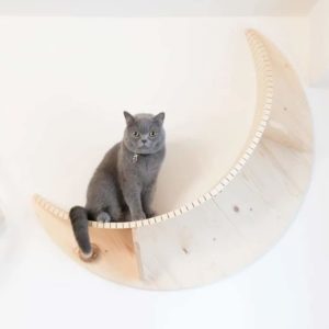 Arbre à chat mural en bois design – LUNA