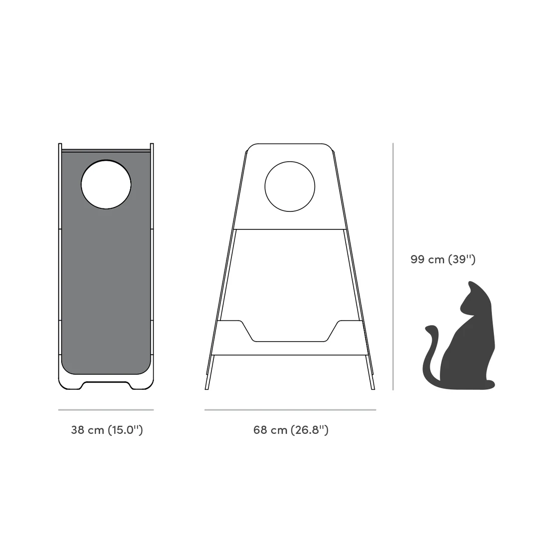 Arbre à chat avec griffoir design - Tower MISK MIKASTE Arbre à chat avec griffoir design - Tower MISK MIKASTE