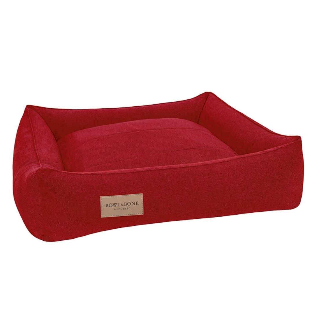 LIT DESIGN POUR CHIEN CARRE  ROUGE LIT DESIGN POUR CHIEN CARRE ROUGE