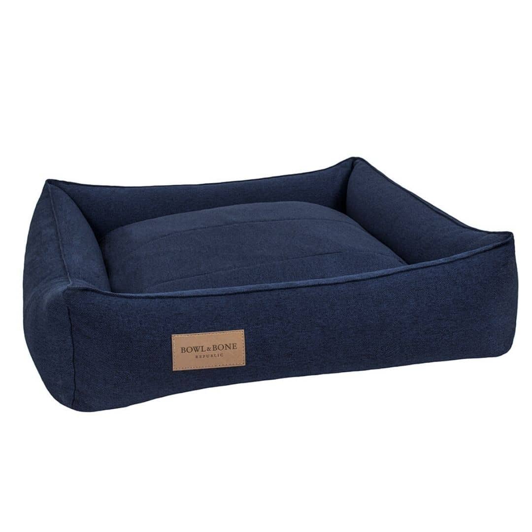 LIT DESIGN POUR CHIEN CARRE  BLEU MARINE LIT DESIGN POUR CHIEN CARRE BLEU MARINE