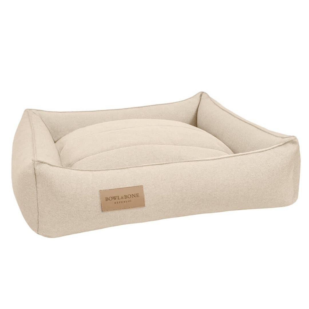 LIT DESIGN POUR CHIEN CARRE  BEIGE ECRU LIT DESIGN POUR CHIEN CARRE BEIGE ECRU