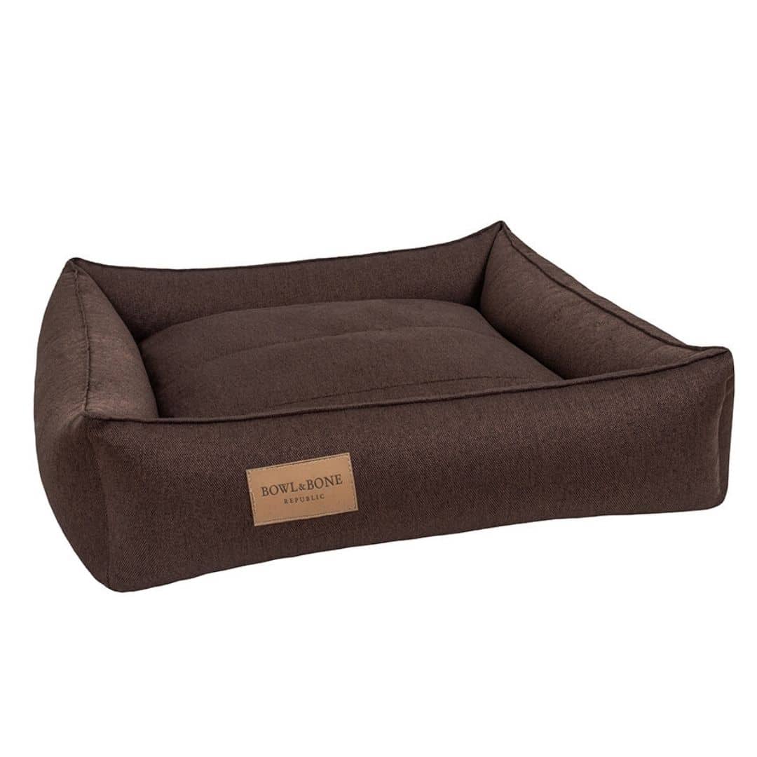 LIT DESIGN POUR CHIEN CARRE  MARRON LIT DESIGN POUR CHIEN CARRE MARRON