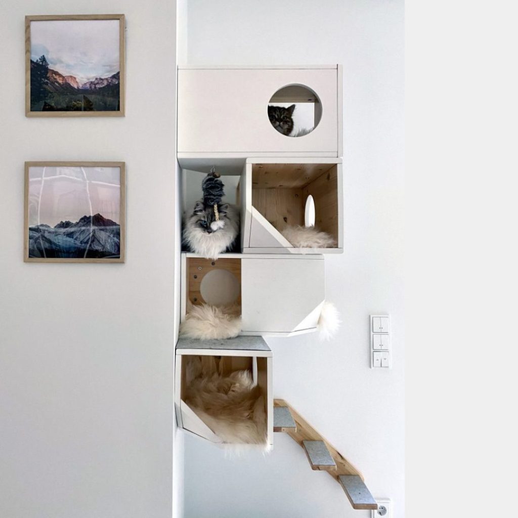 Maison pour chat 4 étages - CATISSA blanc