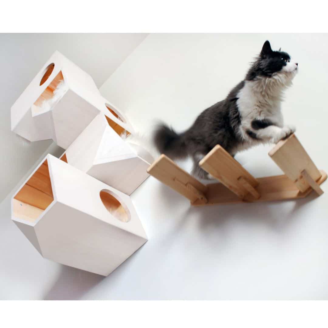 Maison pour chat 4 étages - CATISSA blanc Maison pour chat 4 étages - CATISSA blanc