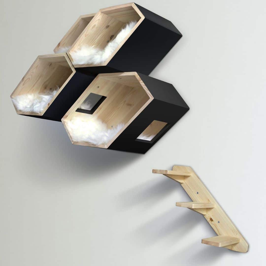 arbre a chat bois mural noir arbre a chat bois mural noir