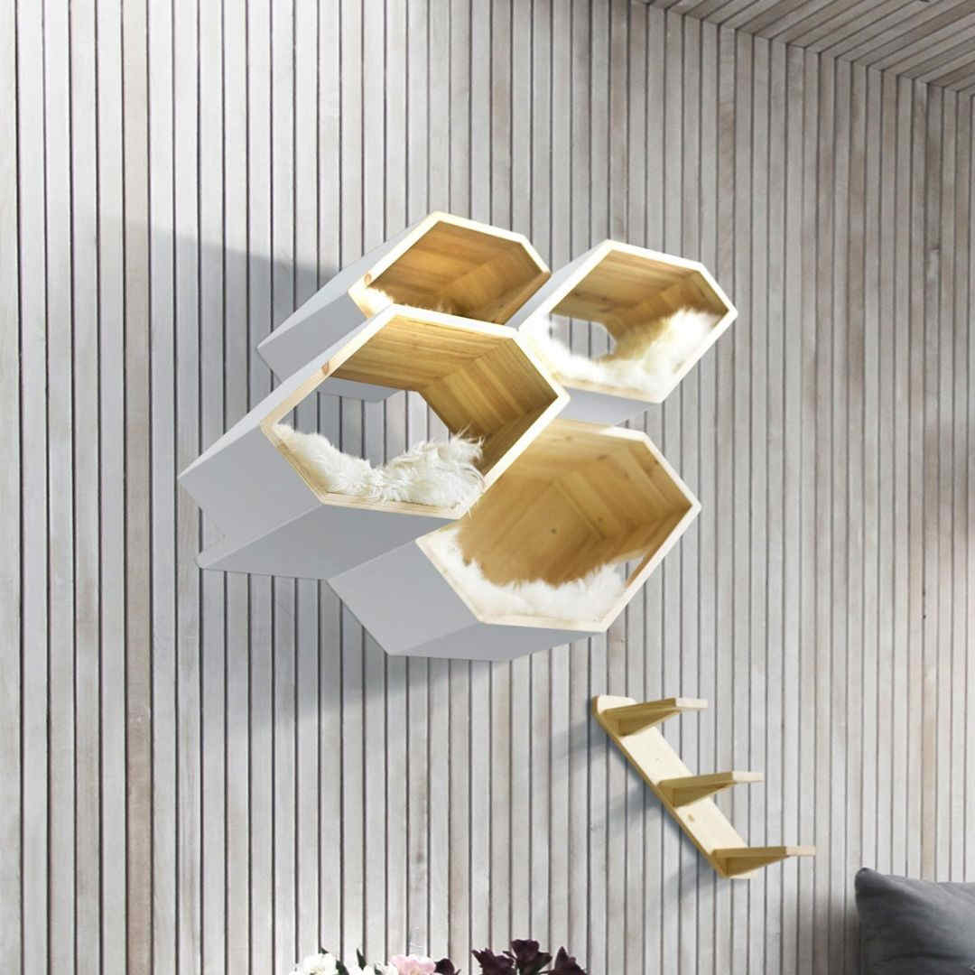 arbre a chat bois mural blanc arbre a chat bois mural blanc