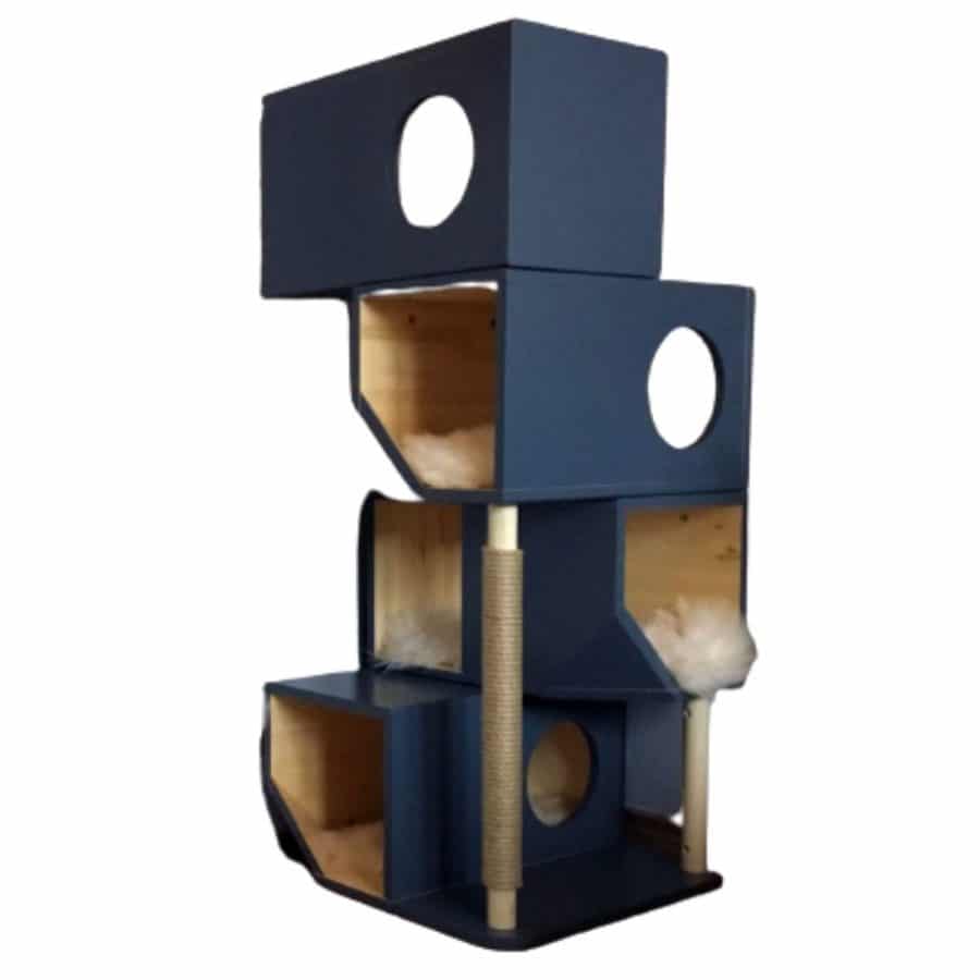 Arbre à chat design 4 étages griffoir - CATISSA GRIS