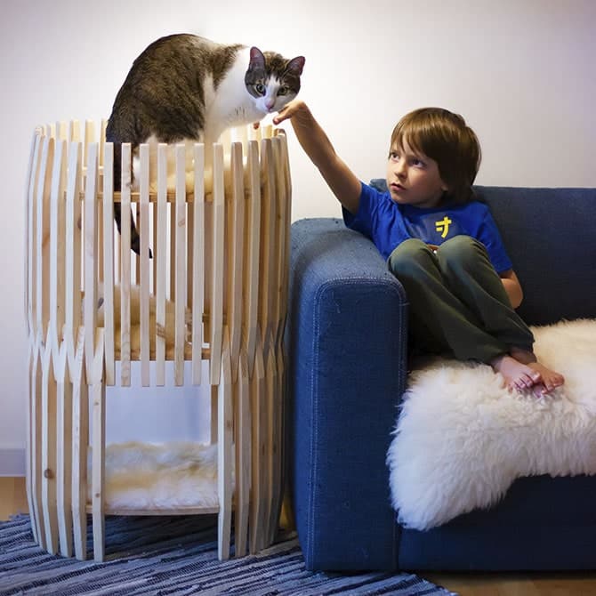 lit pour chat design à 3 niveaux