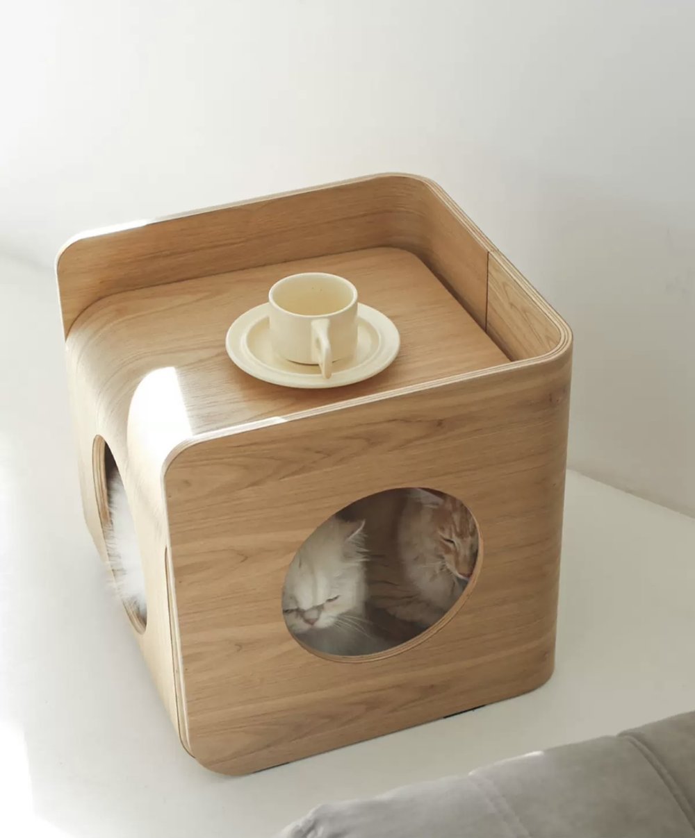 table de chevet design niche pour chat pewos-min table de chevet design niche pour chat pewos